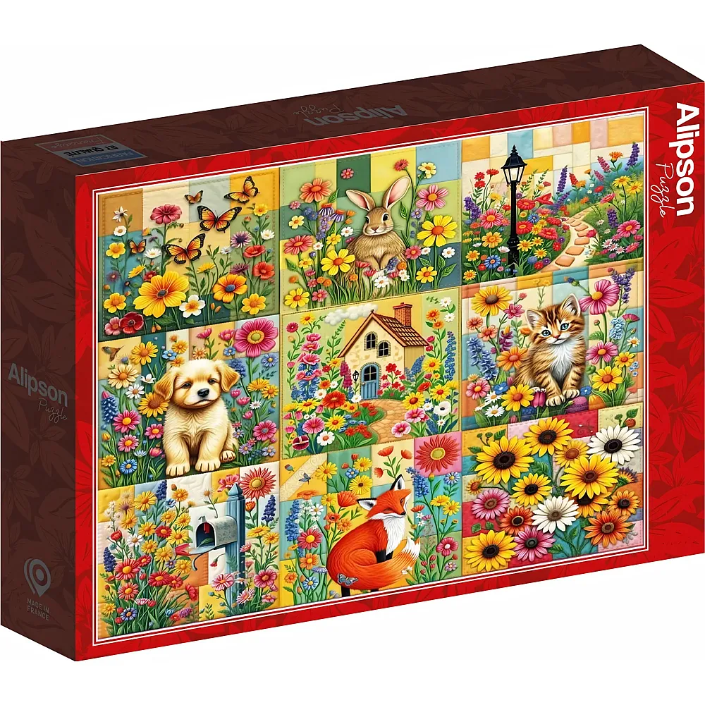 Alipson Puzzle Patchwork eines Landgartens - 1000 Teile