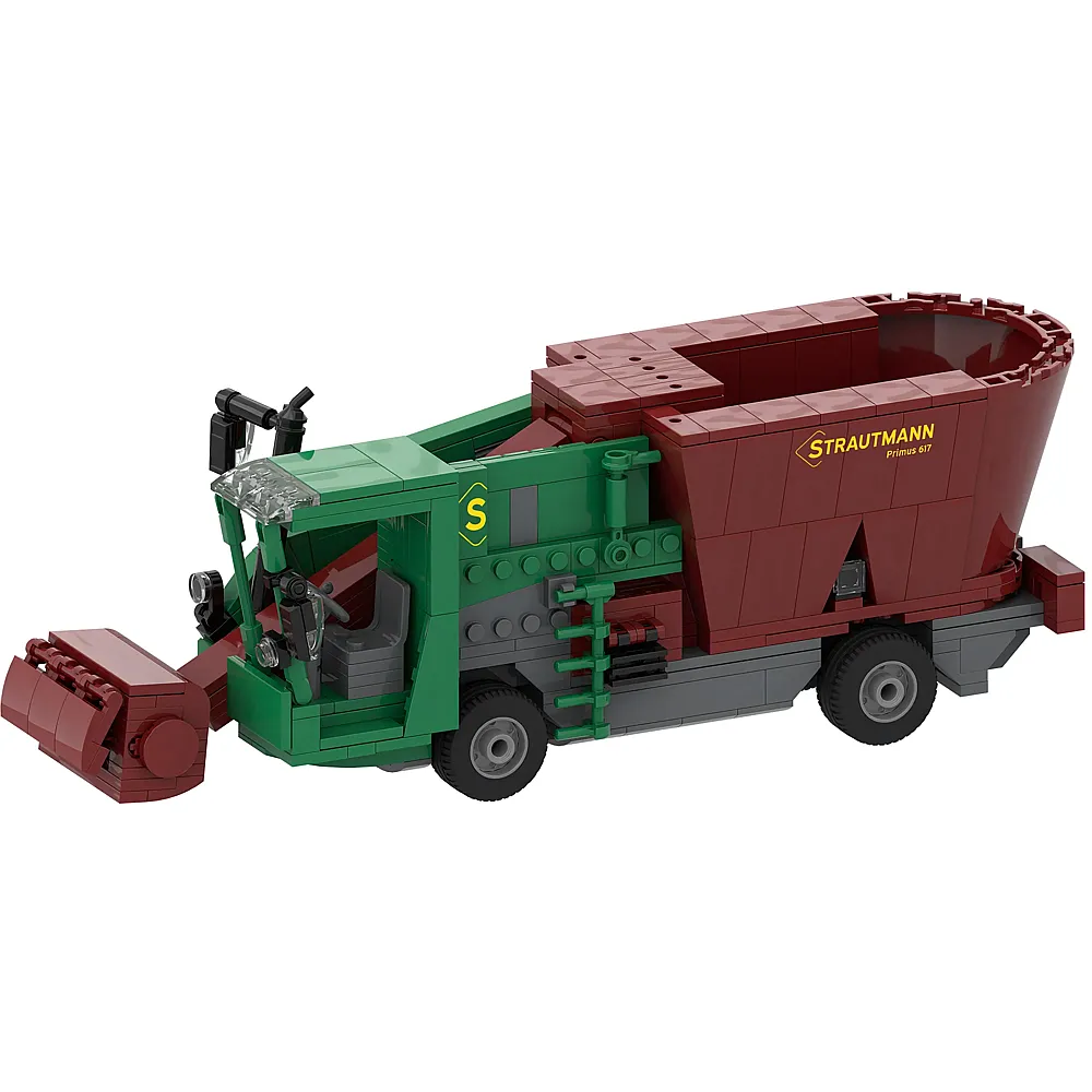 meinspielzeug - Brixies Plus Strautmann Futtermischwagen 483Teile | Klemmbausteine