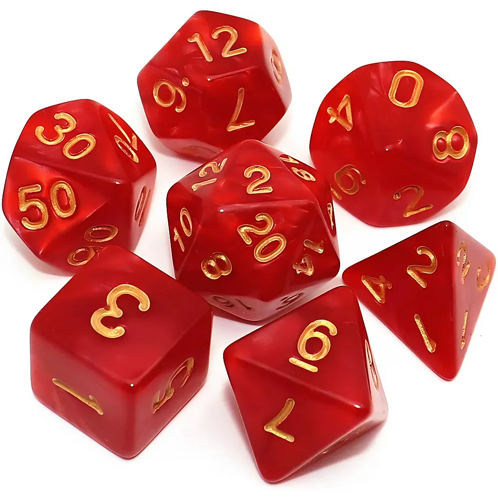 meinspielzeug - Creebuy D&D Polyedrische Rollenspiel-W�rfel Rot - 7 Teile Dungeons & Dragons | Kennerspiele