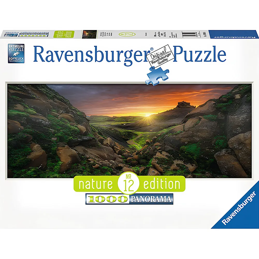 Ravensburger Puzzle Nature Edition Panorama Sonne ber Island 1000Teile