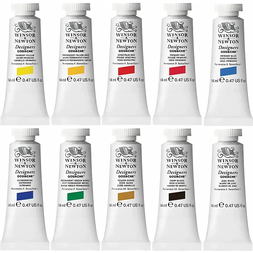 Winsor & Newton W&n Designers Gouache Einfhrungsset 10 X 14ml Tuben