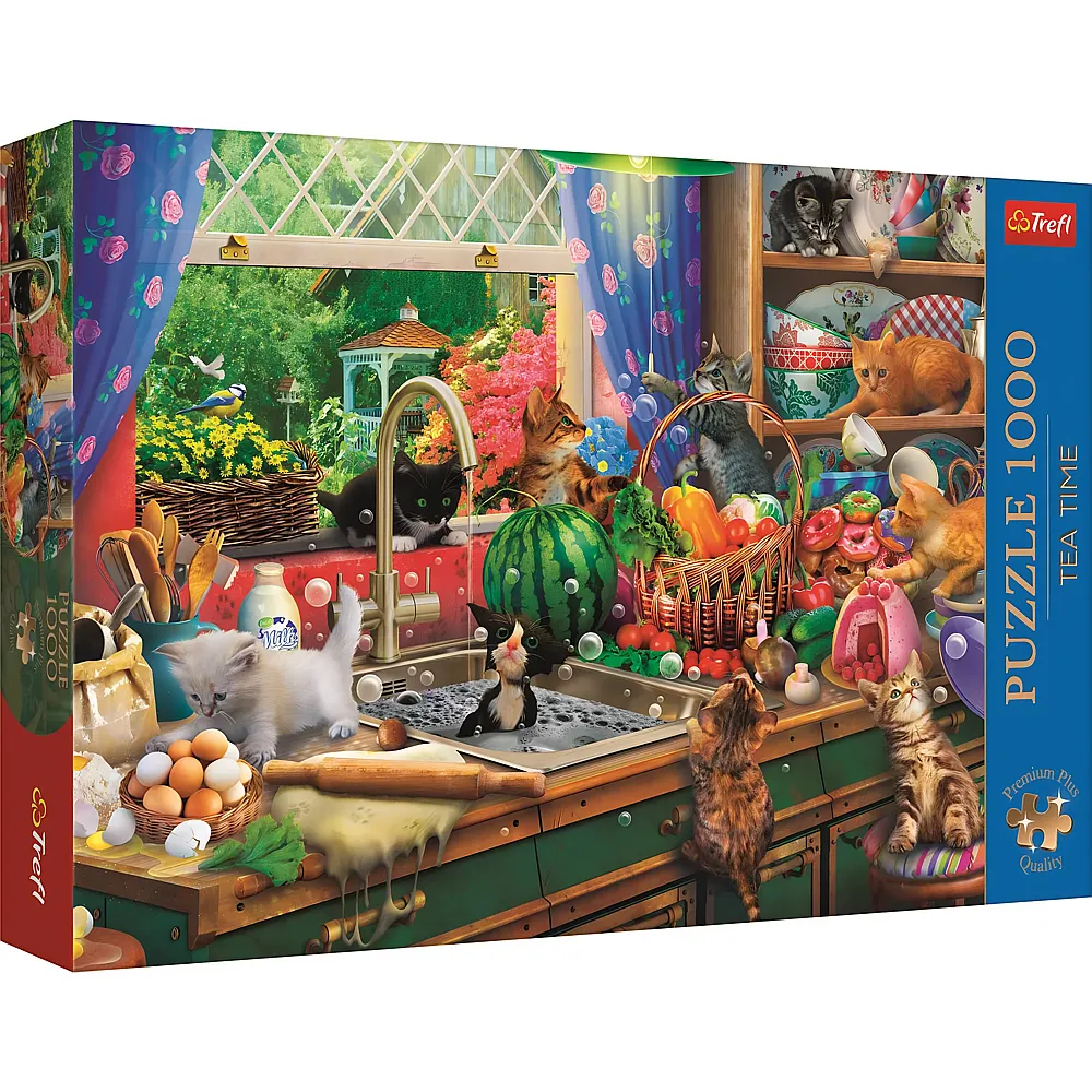 Trefl Puzzle Tea Time: Unruhestifter-K�tzchen 1000Teile