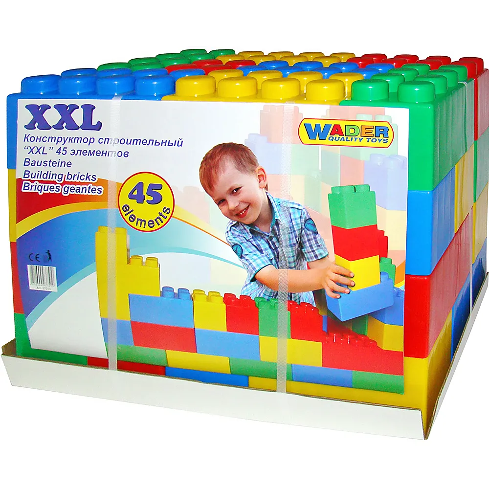 Wader Bausteine XXL - 45 Teile - Grosse Klemmbausteine