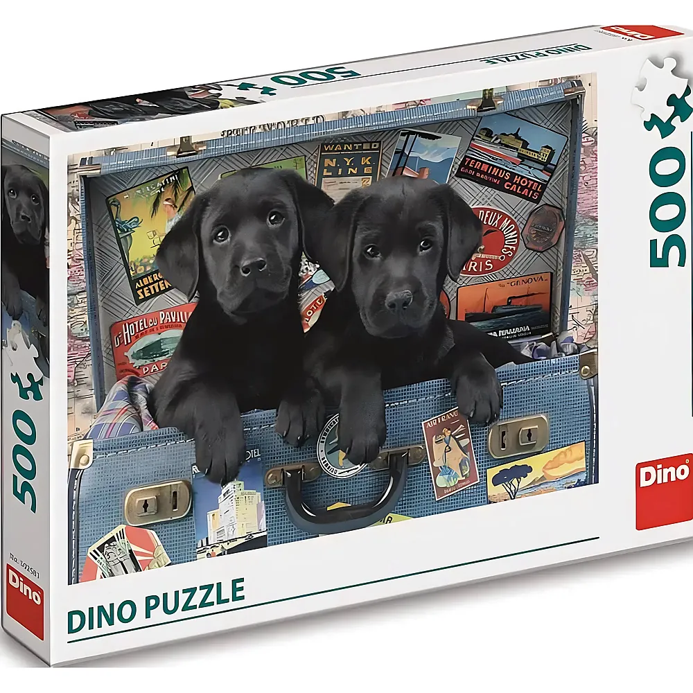 Dino Puzzle Puppies in a Trunk 500Teile