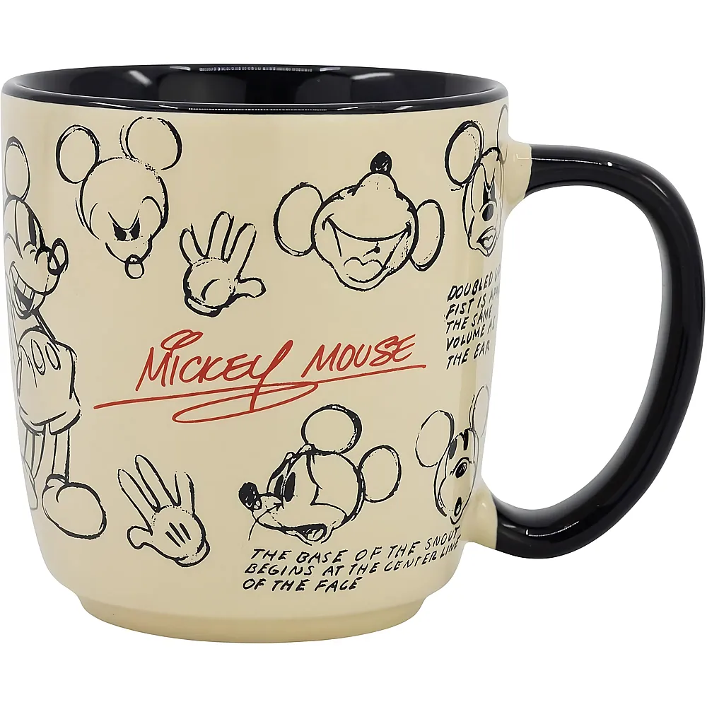 Stor Mickey Mouse Vintage Keramik Elite Tasse - 385 ml