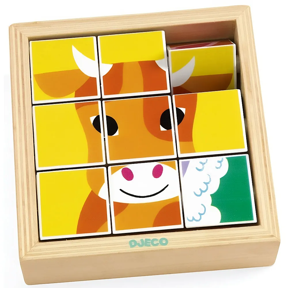Djeco Puzzle Animoroll 9 Wrfel | Holzpuzzle