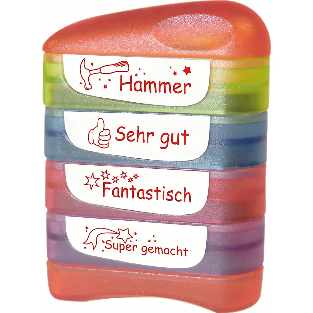 Hagemann 4in1 Perpetuum Siebdruck-Stempel Belohnung Rot