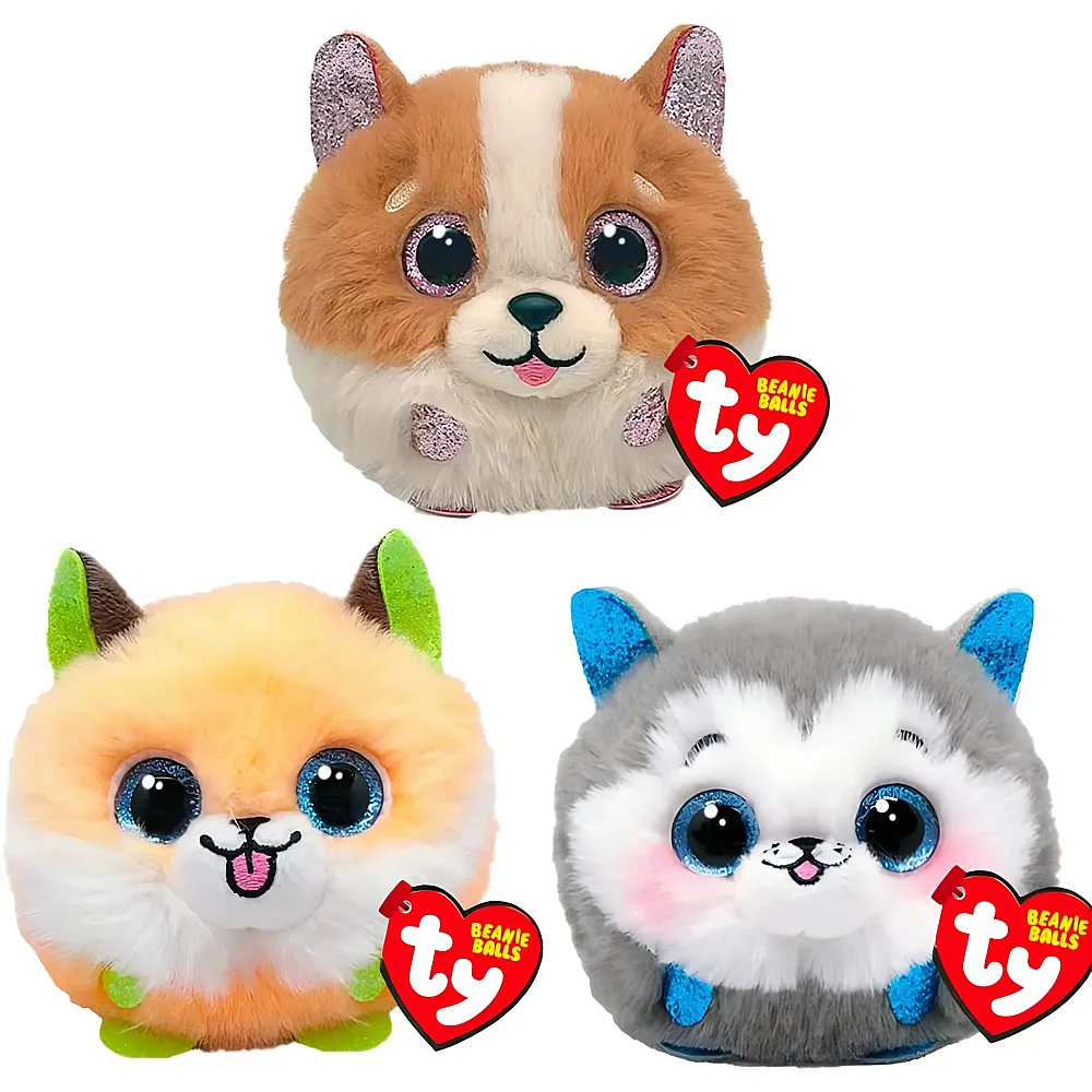 Ty Puffies 3er Pack  Tanner, Slush und Sherbert - 8 cm - Hunde Pl�sch