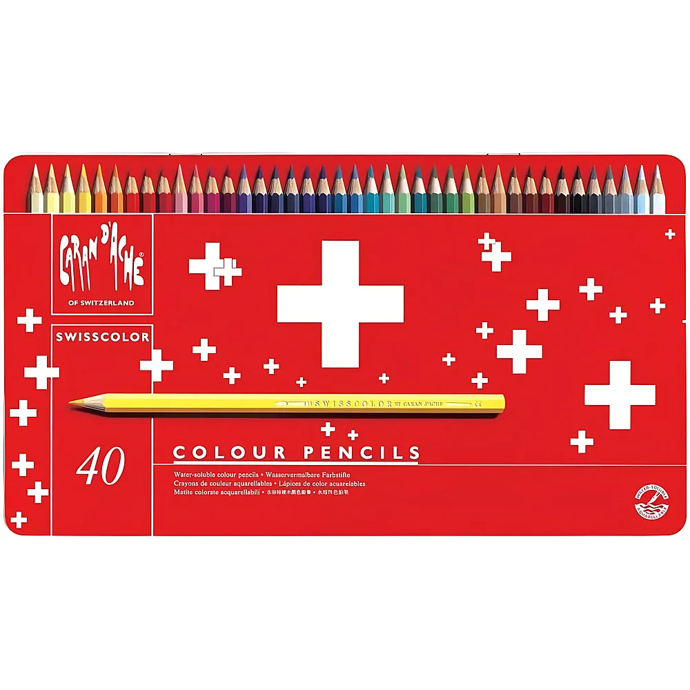 Caran d'Ache Aquarellfarbstifte Swisscolor - 40 Teile