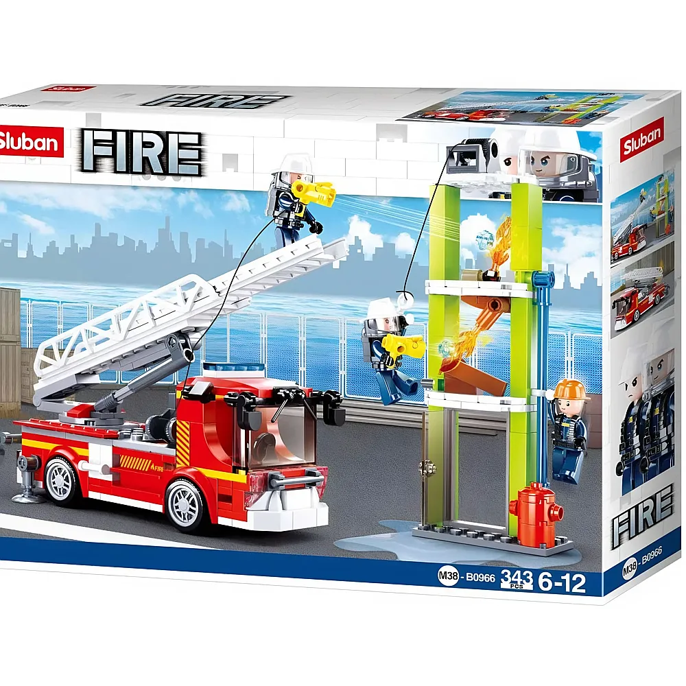 Sluban Fire Leiterwagen-bung der Feuerwehr 343Teile