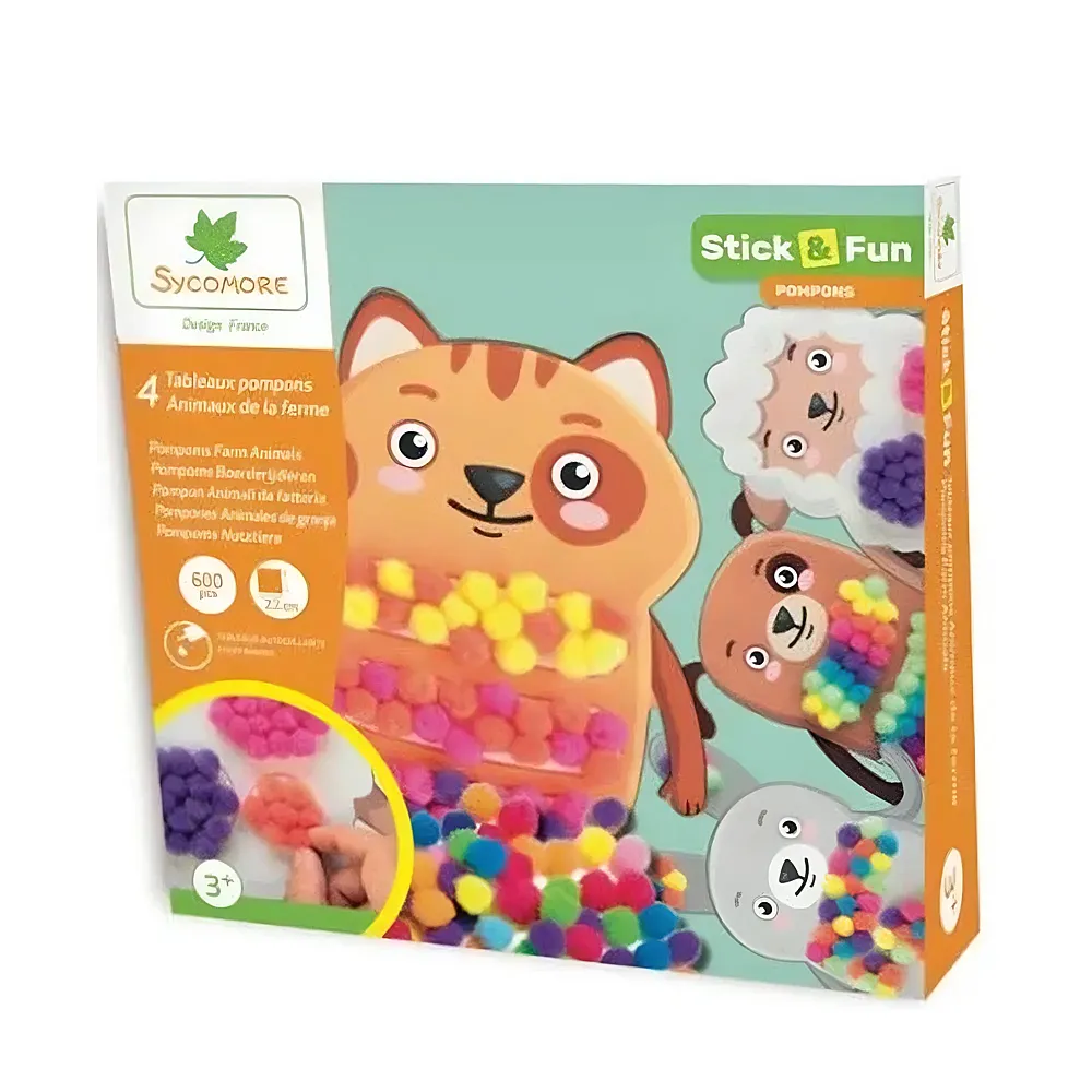 Sycomore Stick'n Fun PM Pompons Animaux DE LA Ferme fr-de-it
