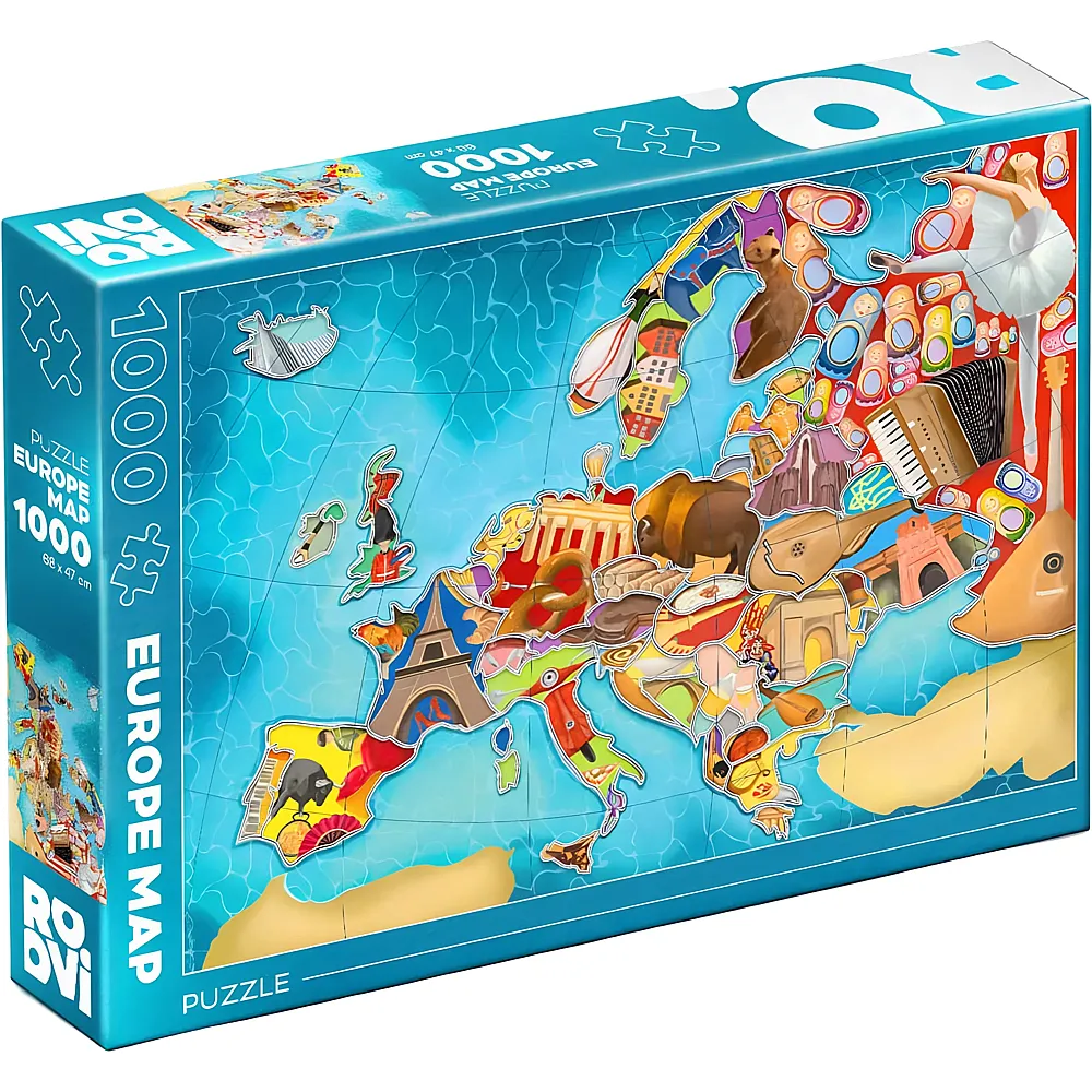 meinspielzeug - Roovi Puzzle Europa Karte 1000Teile | Puzzle 1000 Teile