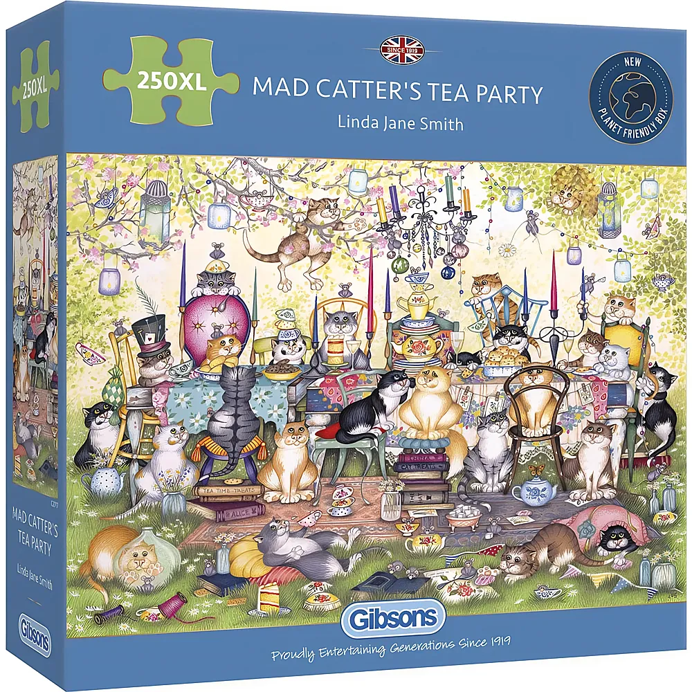 Gibsons Puzzle Linda Jane Smith Mad Catter's Tea Party - 250 Teile