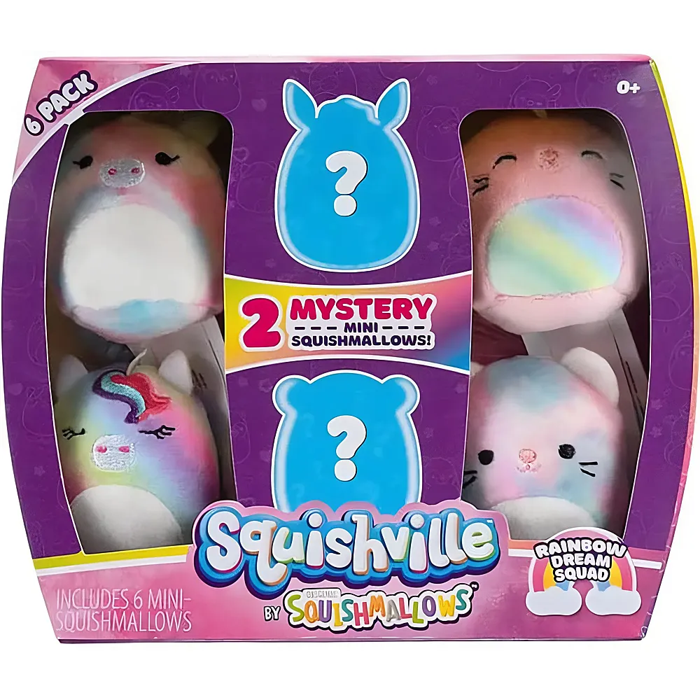Squishmallows Squishville 6er Pack Regenbogen Squad 5cm
