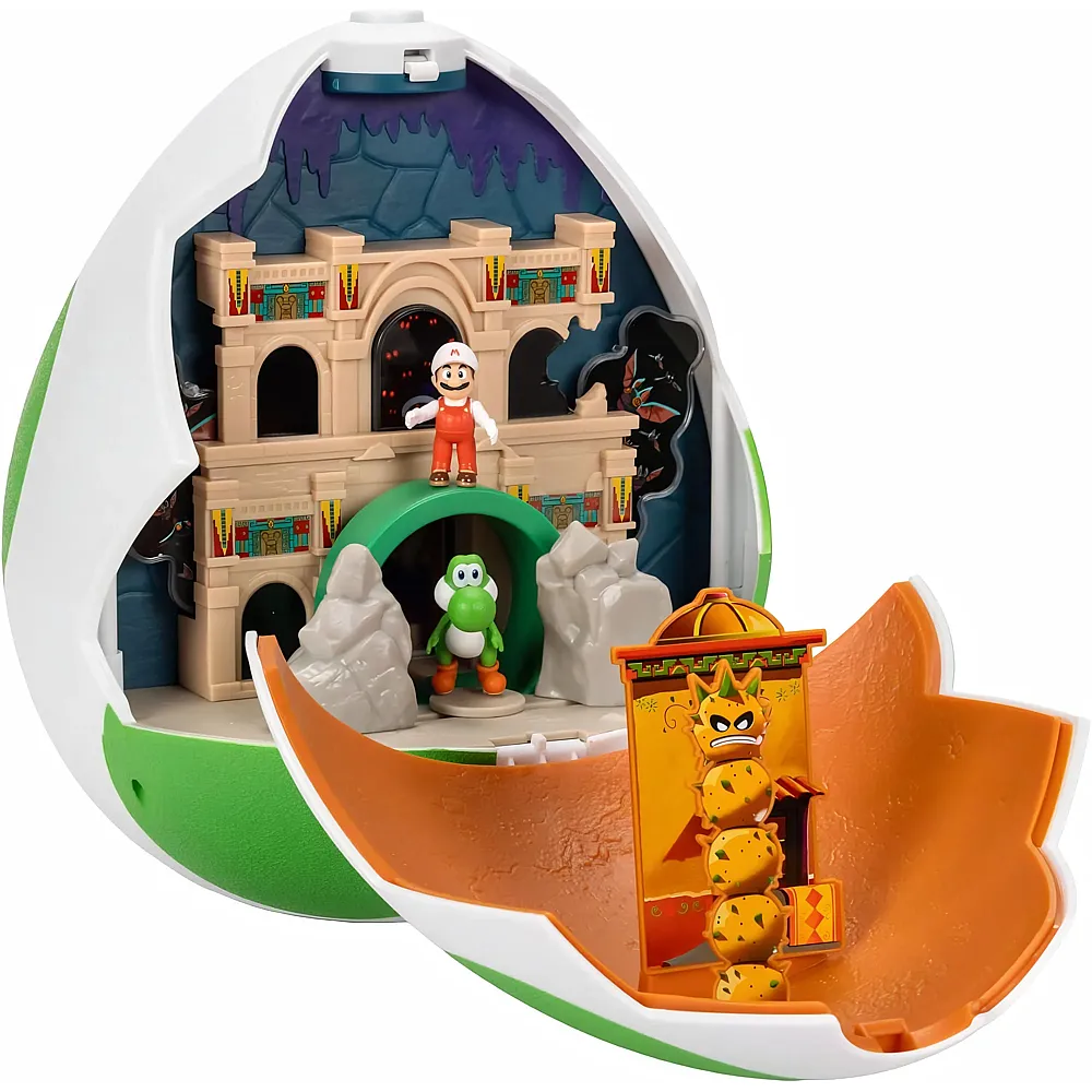 Jakks Pacific Das Super Mario Galaxy Movie-Spielset  23 cm Yoshi-Ei mit 3,8 cm Yoshi und exklusiver Feuer-Mario-Figur