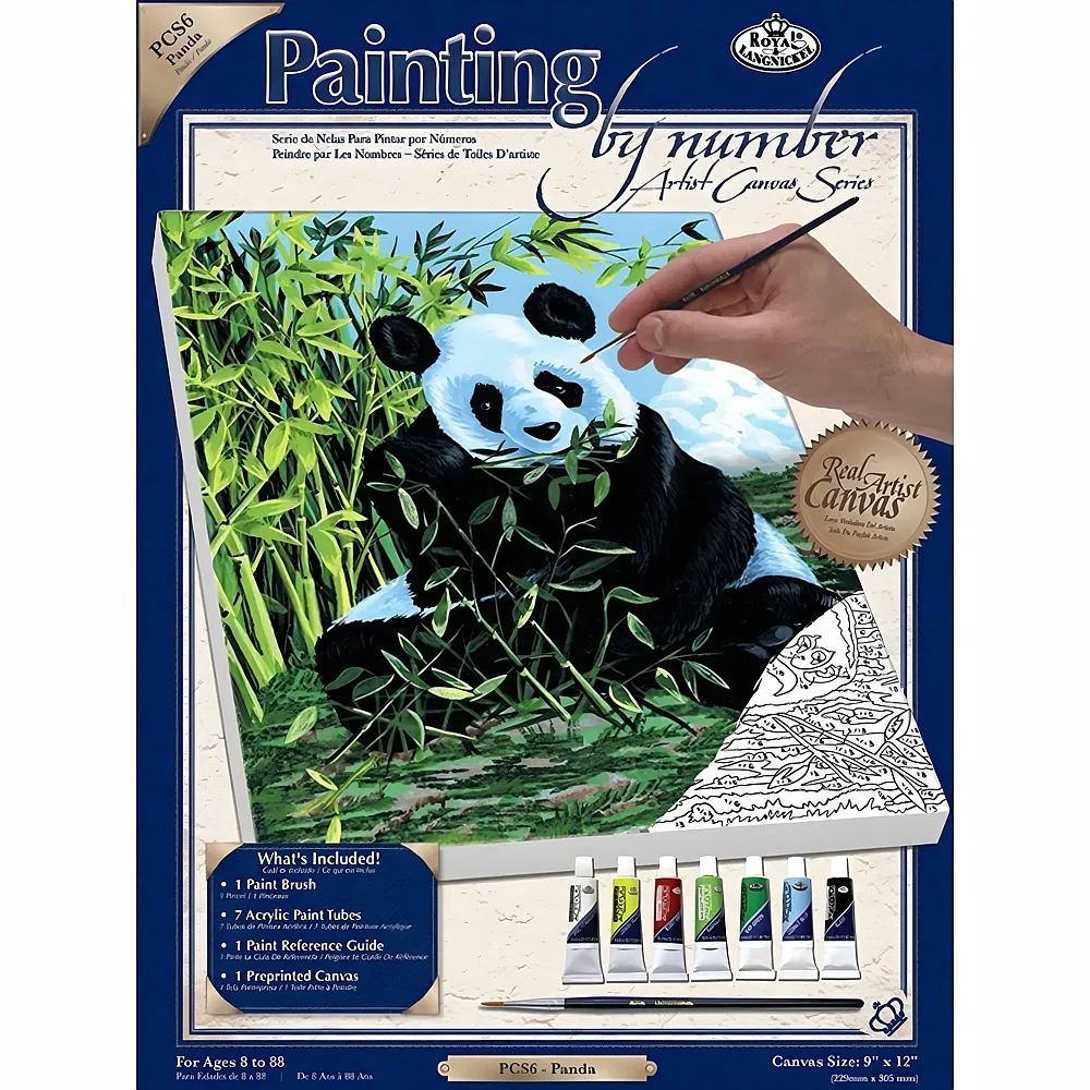 Royal & Langnickel R&l Pbn Artist Canvas Series PM Panda