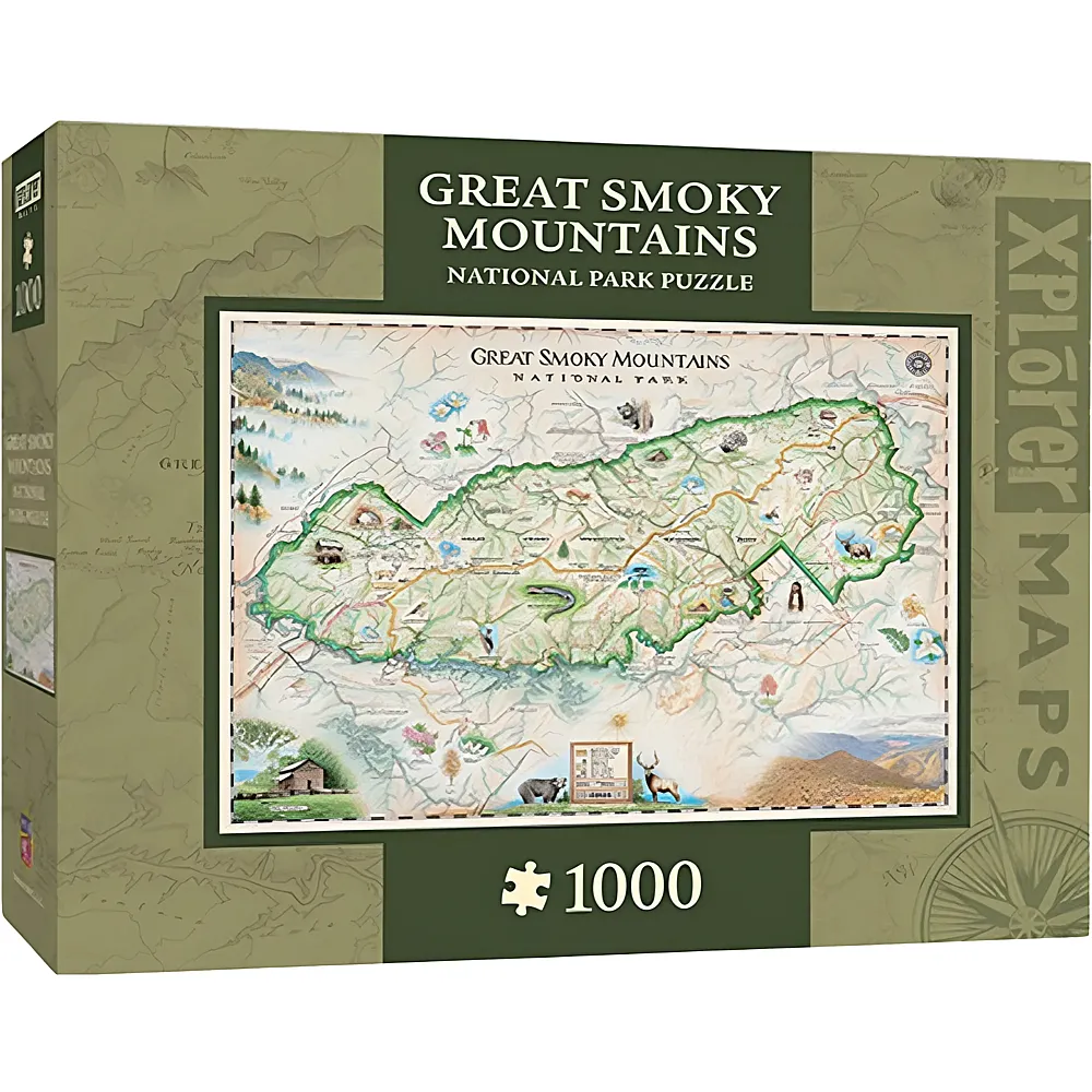 Master Pieces Puzzle Xplorer Maps - Great Smoky Mountains - 1000 pezzi