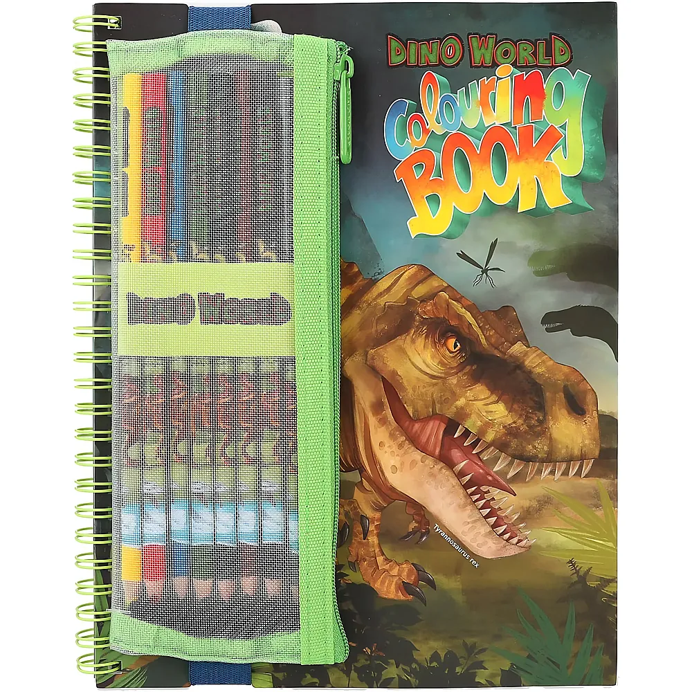 Depesche Dino World Malbuch mit 30 Seiten zum Ausmalen inkl. Buntstifte