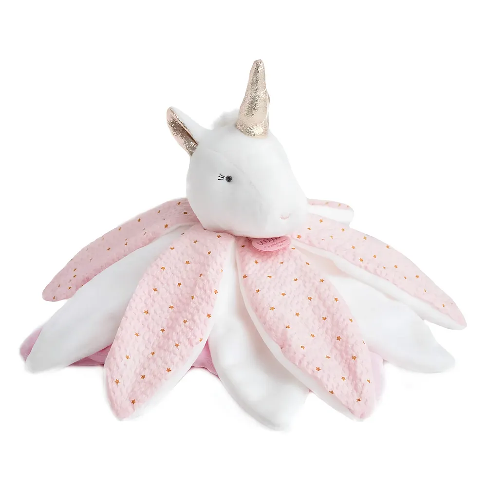 Doudou et Compagnie Traumf�nger Einhorn Schmusetuch Bl�te - 26 cm