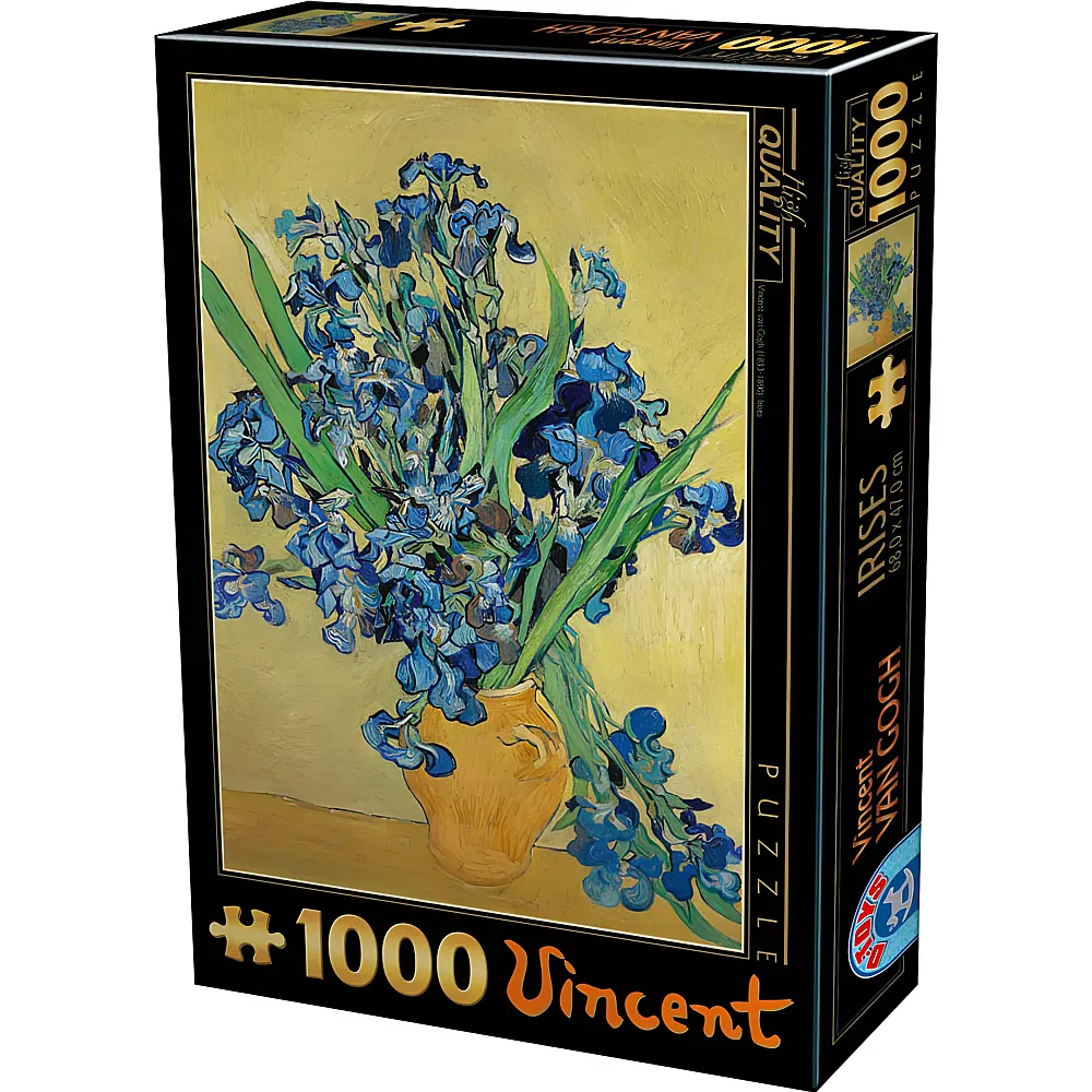 DToys Puzzle Vincent Van Gogh Vase mit Schwertlilien vor gelbem Hintergrund 1000Teile