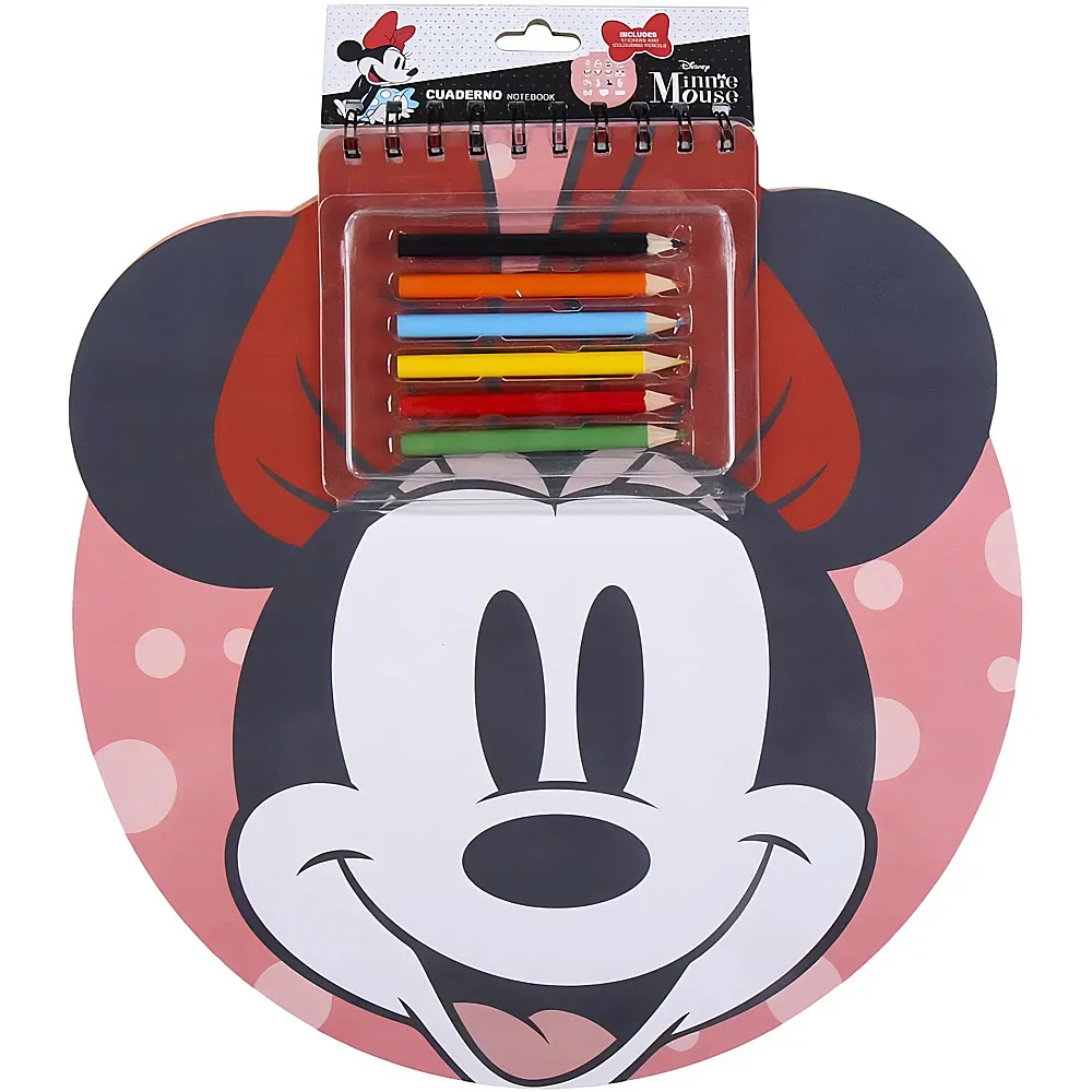 Cerda Disney Minnie Mouse - Notizbuch mit Sticker - rund