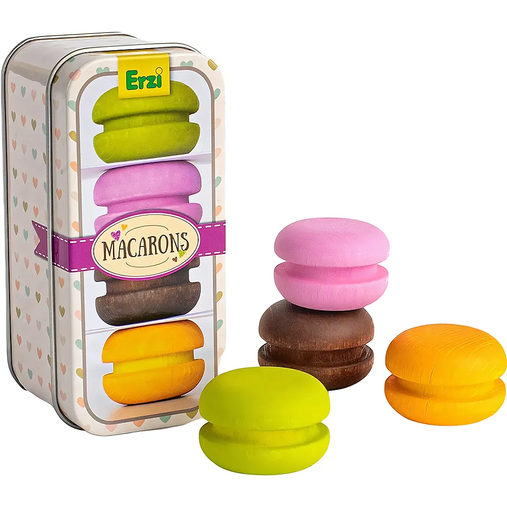 meinspielzeug - Erzi Macarons aus Holz in der Dose | Lebensmittel