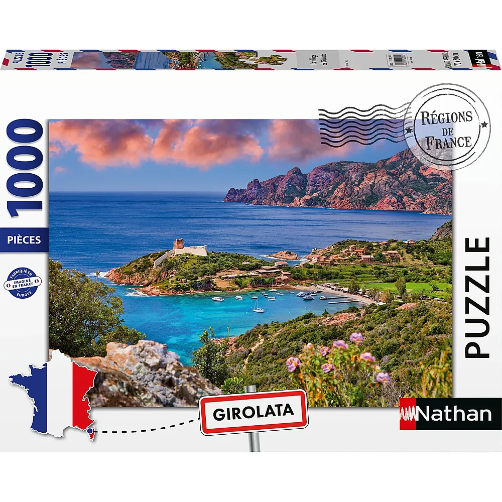 Nathan Puzzle R�gion de France Dorf von Girolata, Korsika - 1000 Teile