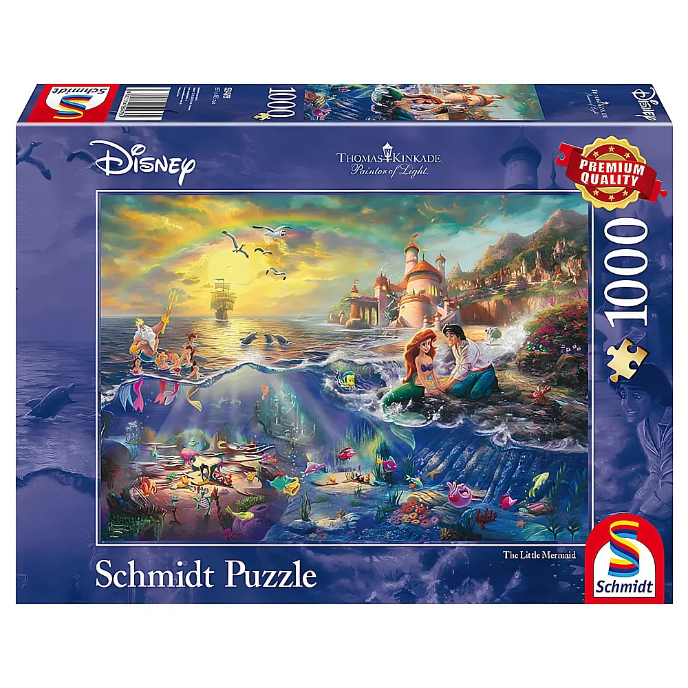Schmidt Puzzle Thomas Kinkade Disney Princess Kleine Meerjungfrau, Arielle 1000Teile