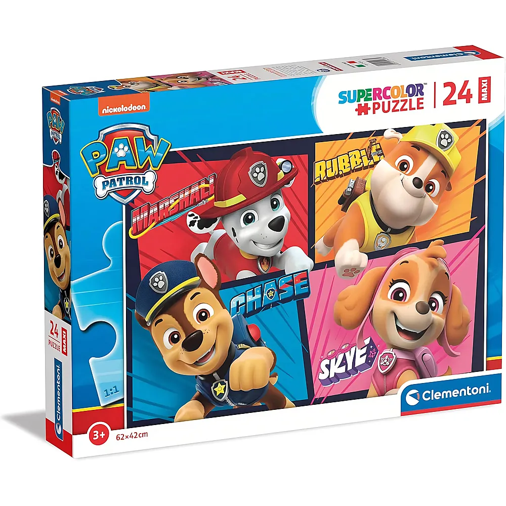 Clementoni Puzzle Supercolor Maxi Paw Patrol Dino Rescue - 24 Teile