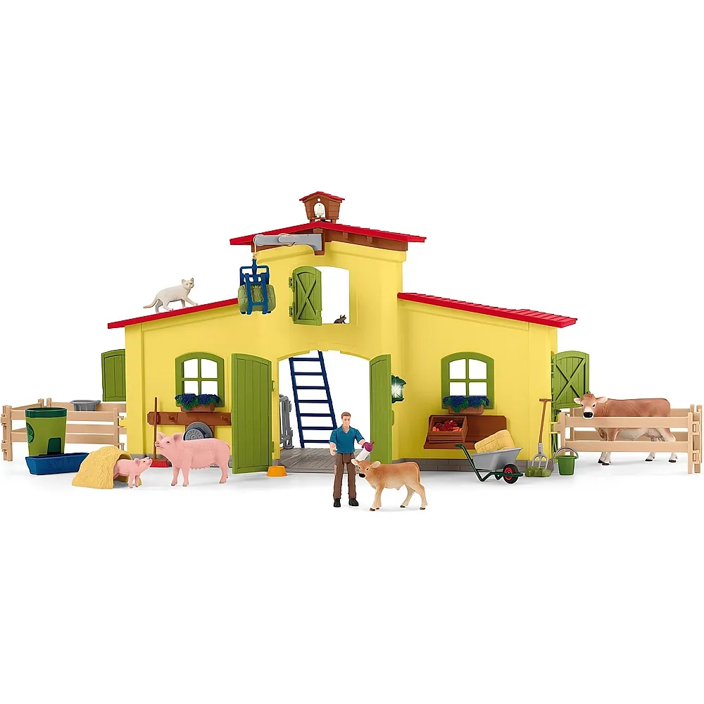 Schleich Farm World Farm mit H�hnerstall und Pferdebox