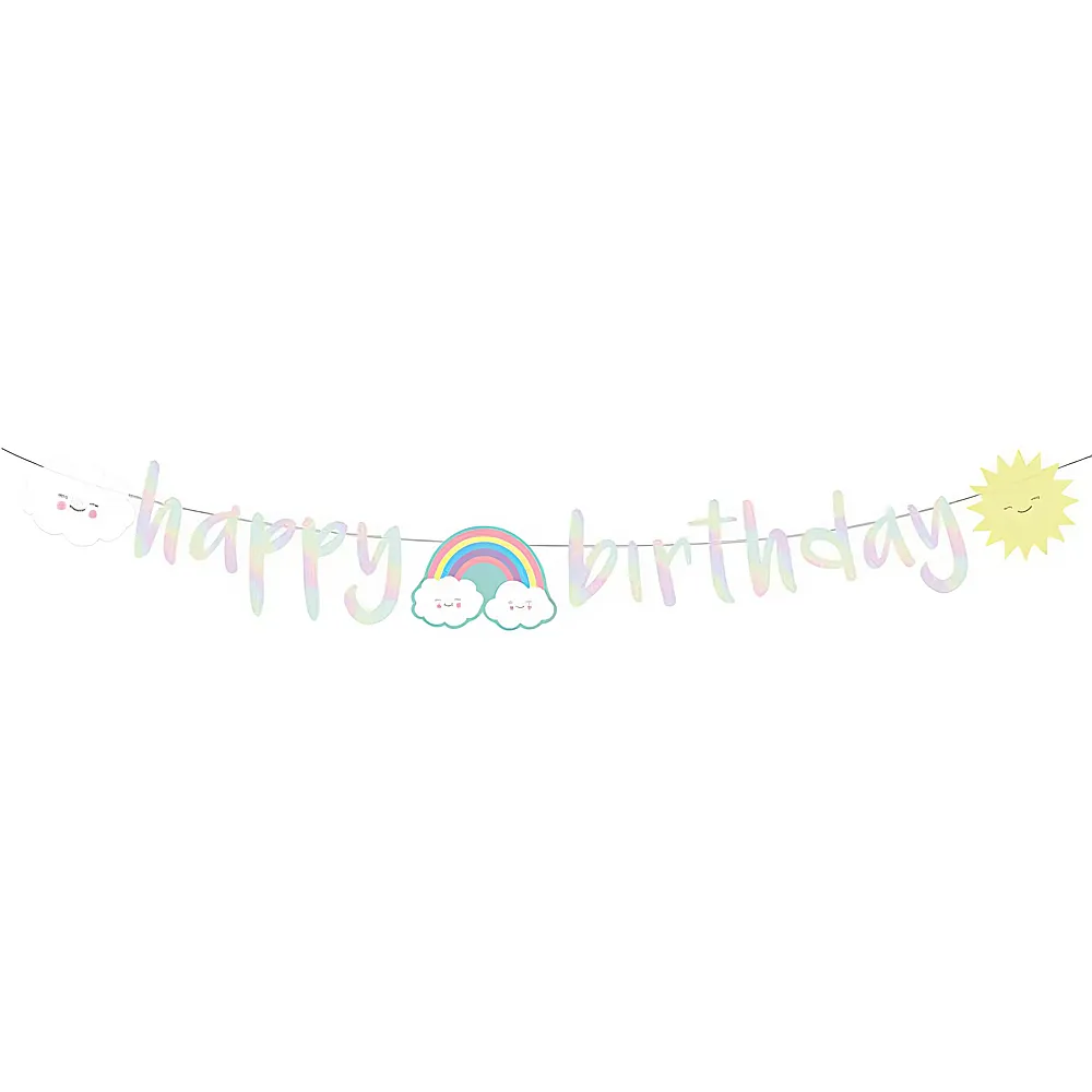 Amscan Partykette Happy Birthday Rainbow & Cloud | Kindergeburtstag