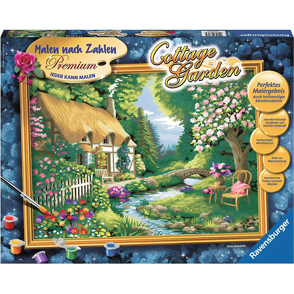 Ravensburger Malen nach Zahlen Premium Cottage Garden