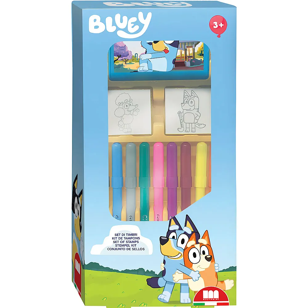 Multiprint Bluey Kit de tampons avec feutres