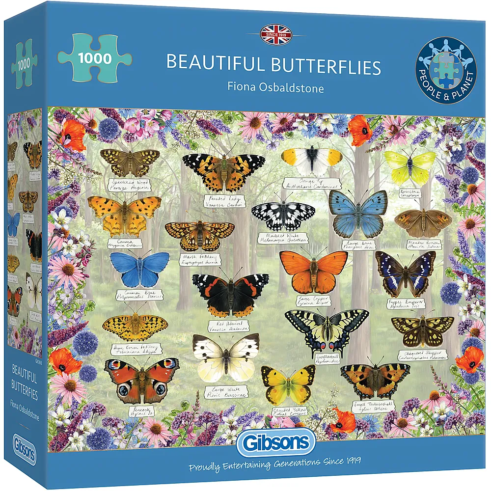 Gibsons Puzzle Fiona Osbaldstone Beautiful Butterflies 1000Teile