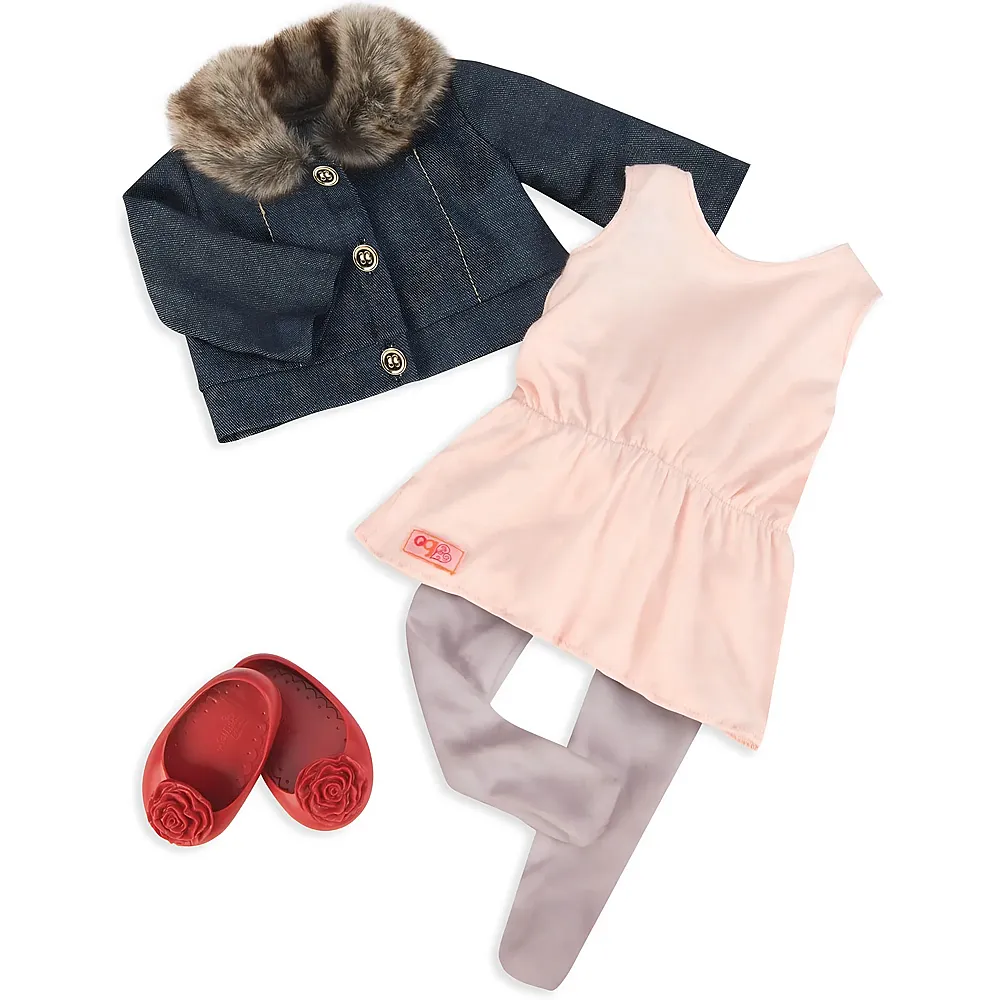 Our Generation Abito rosa con giacca di jeans - 46 cm