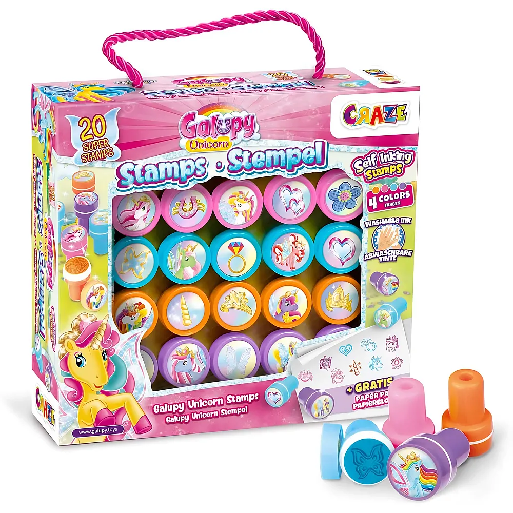 meinspielzeug - Craze Galupy Stempelset Unicorn - 20 Teile | Stempelsets