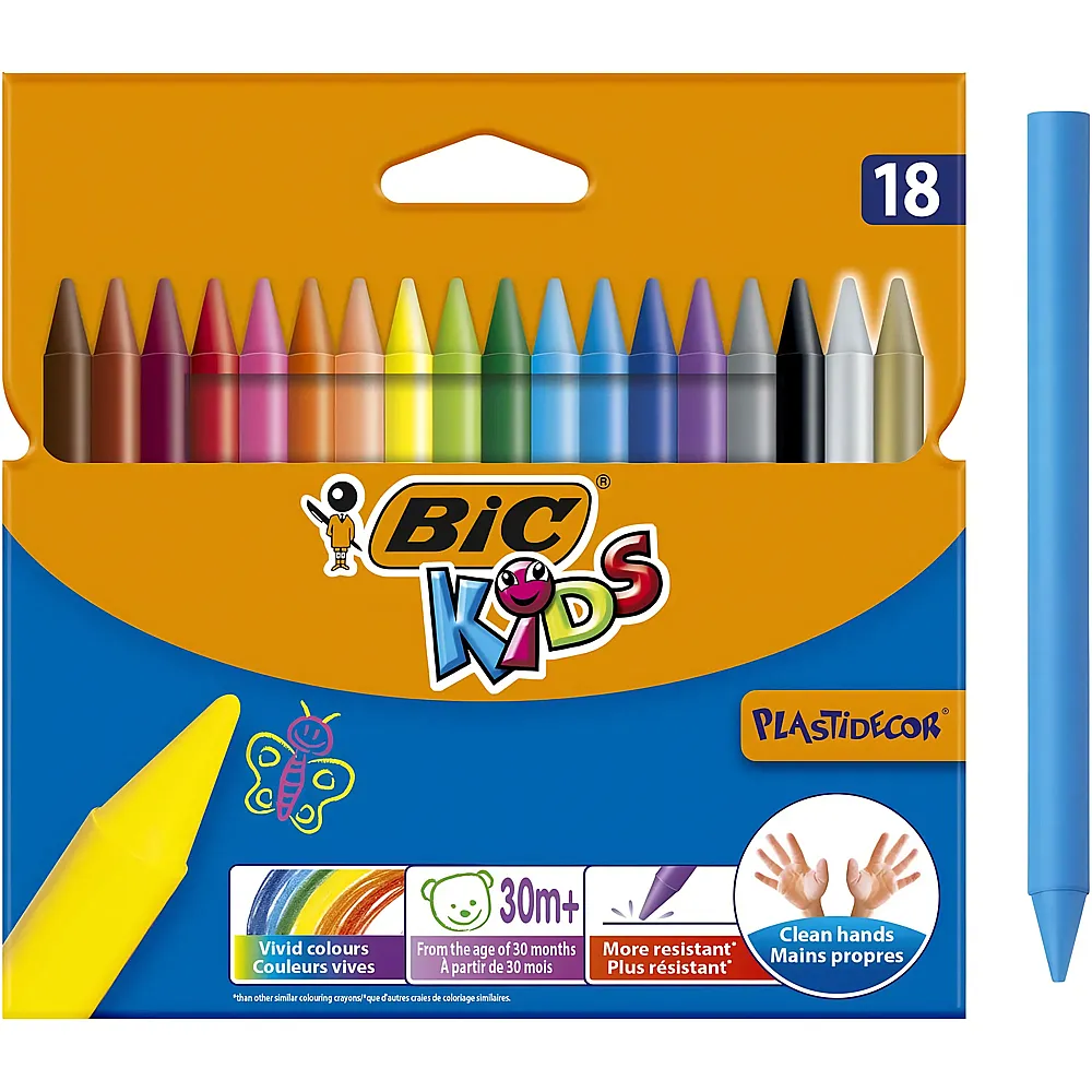 BIC Kids Plastidecor Farbige Kreide - 18 Teile
