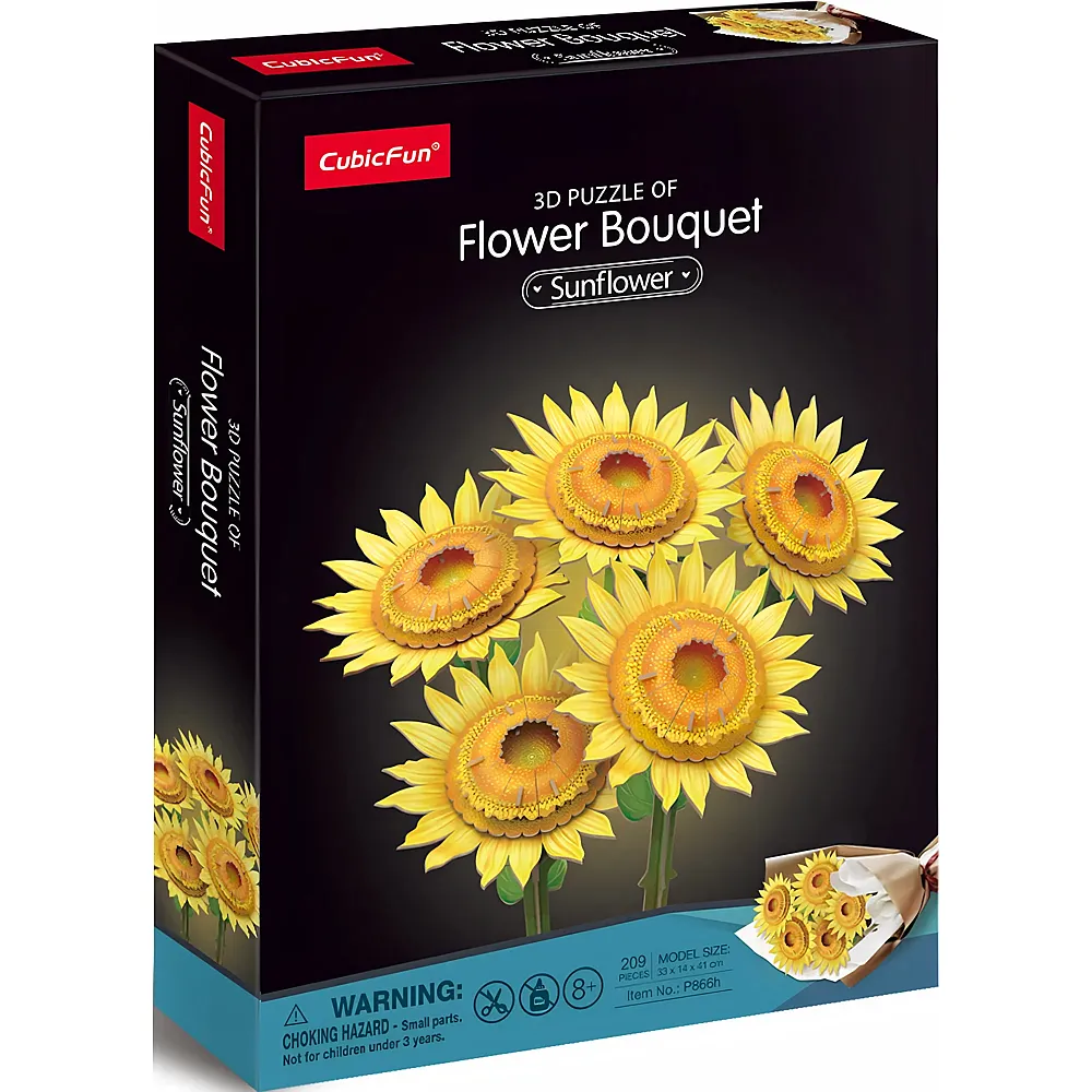 Cubic Fun Puzzle 3D Blumenstrauss Sonnenblume 209Teile