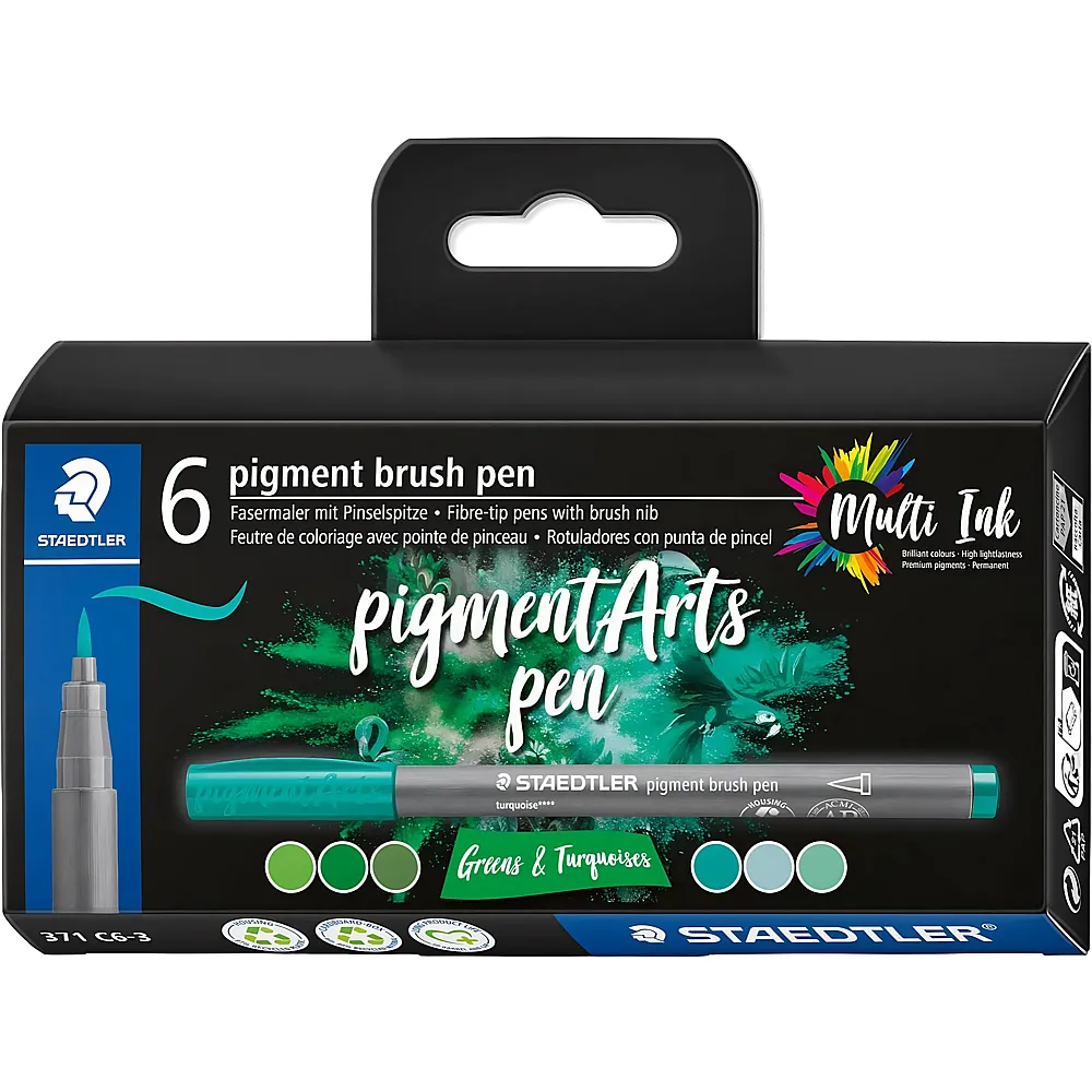Staedtler Pigment Brush Pen - 6 Teile