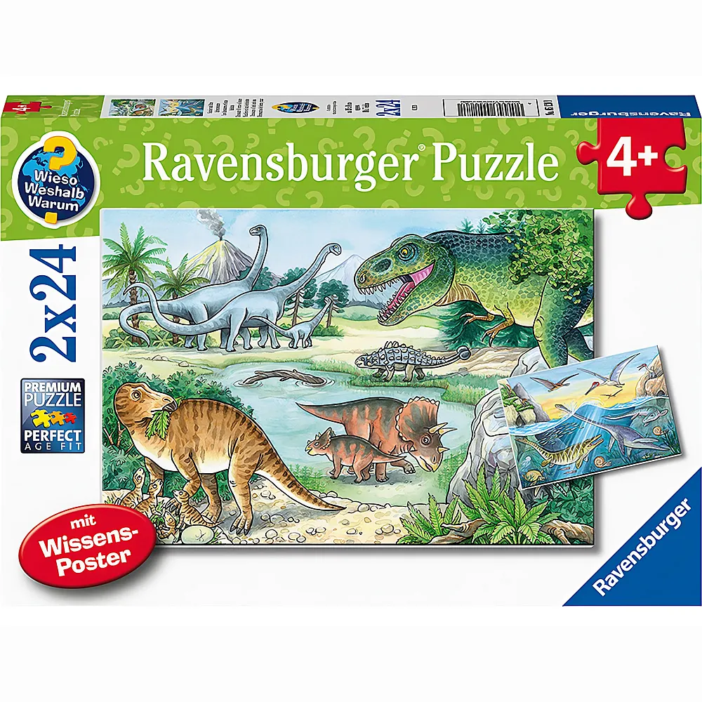 Ravensburger Puzzle Saurier und ihre Lebensrume 2x24