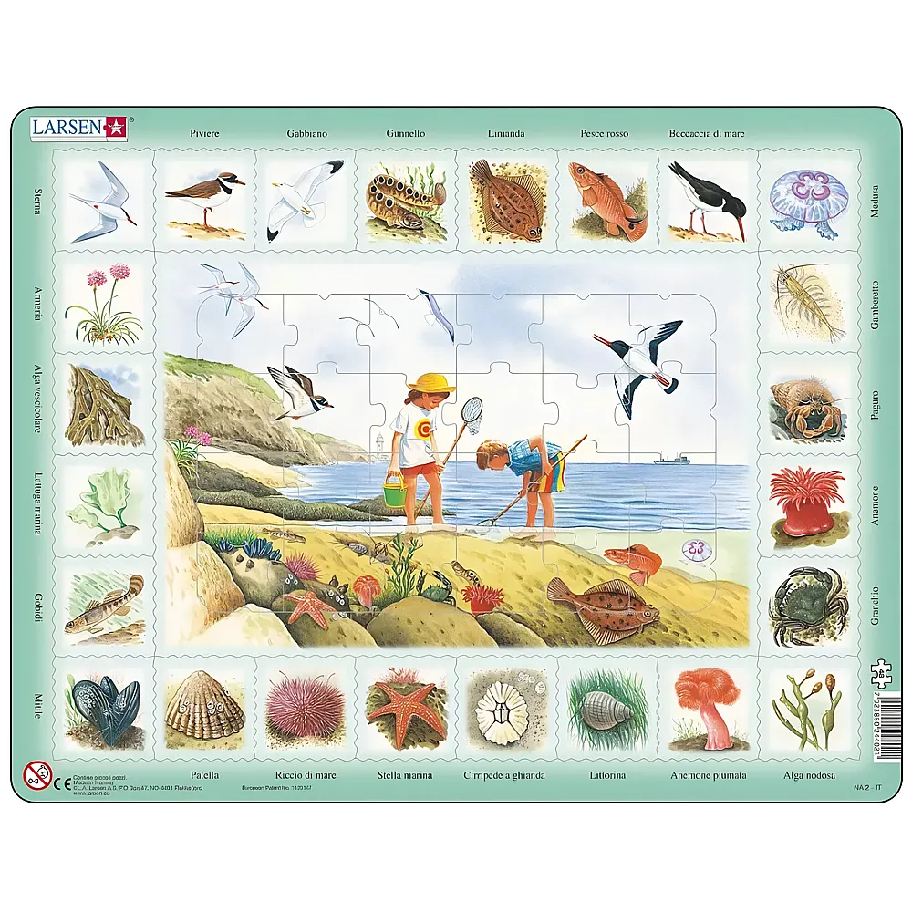 Larsen Puzzle Am Meer auf Italienisch - 48 Teile
