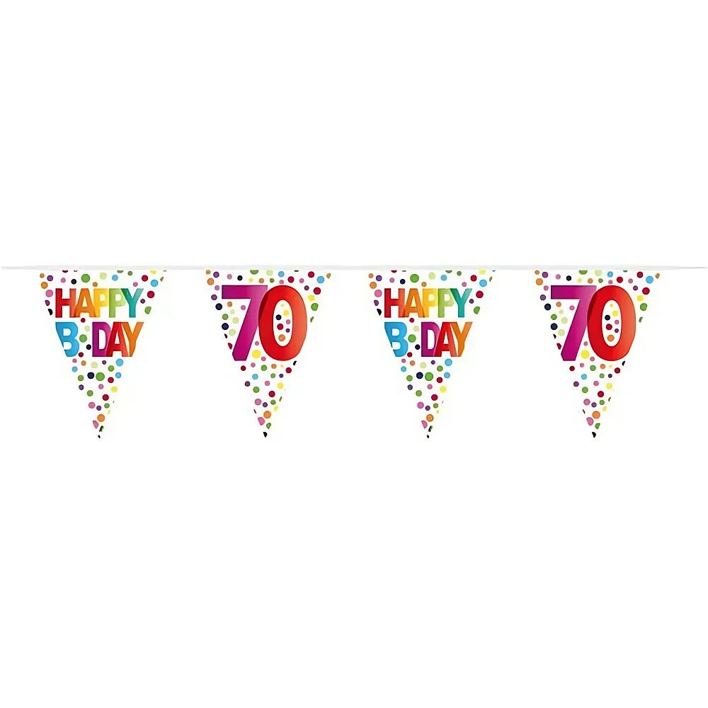 Folat Wimpelkette Geburtstag 70 10 Meter, 15 Wimpel � 27cm