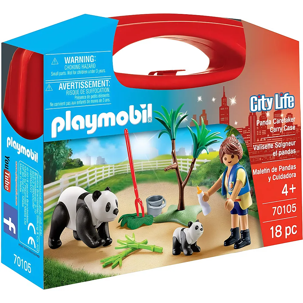 PLAYMOBIL City Life Zoo Pandas mit Pfleger 70105