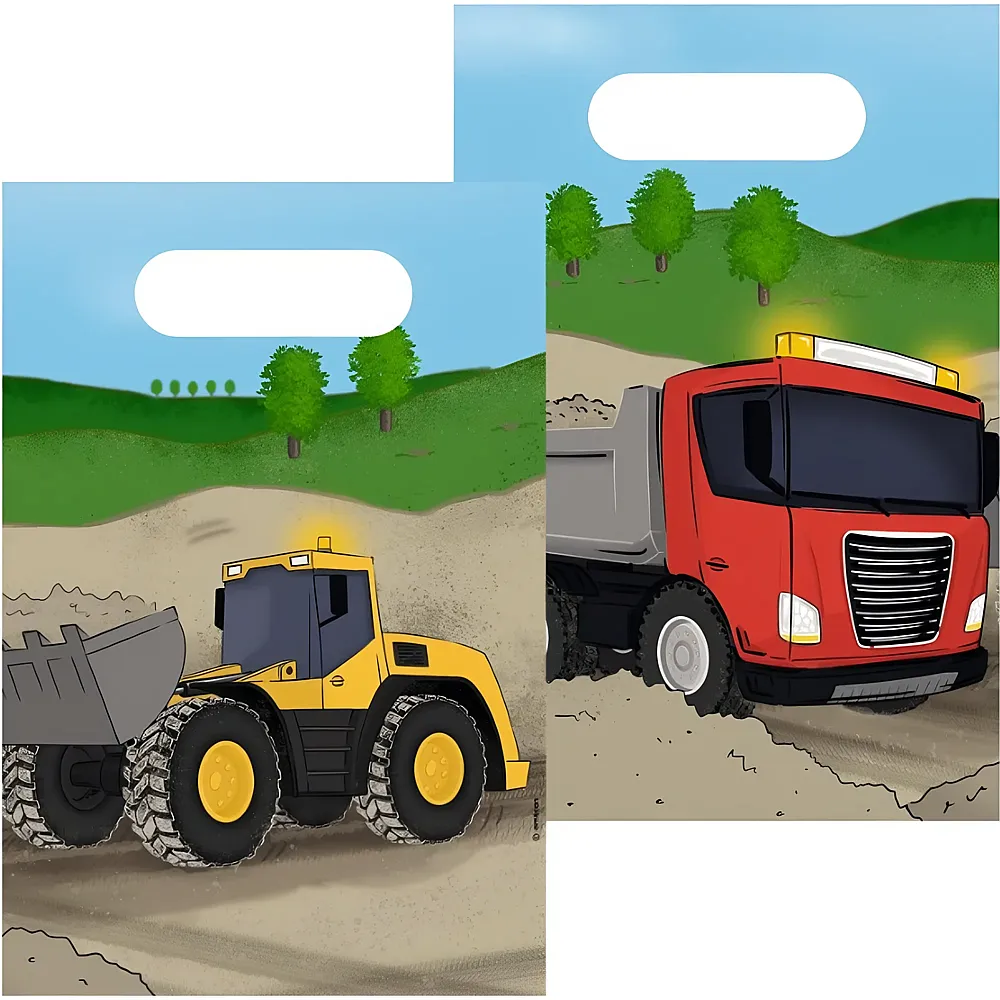meinspielzeug - Amscan Papiert�ten Baustelle - 8 Teile | Partydeko