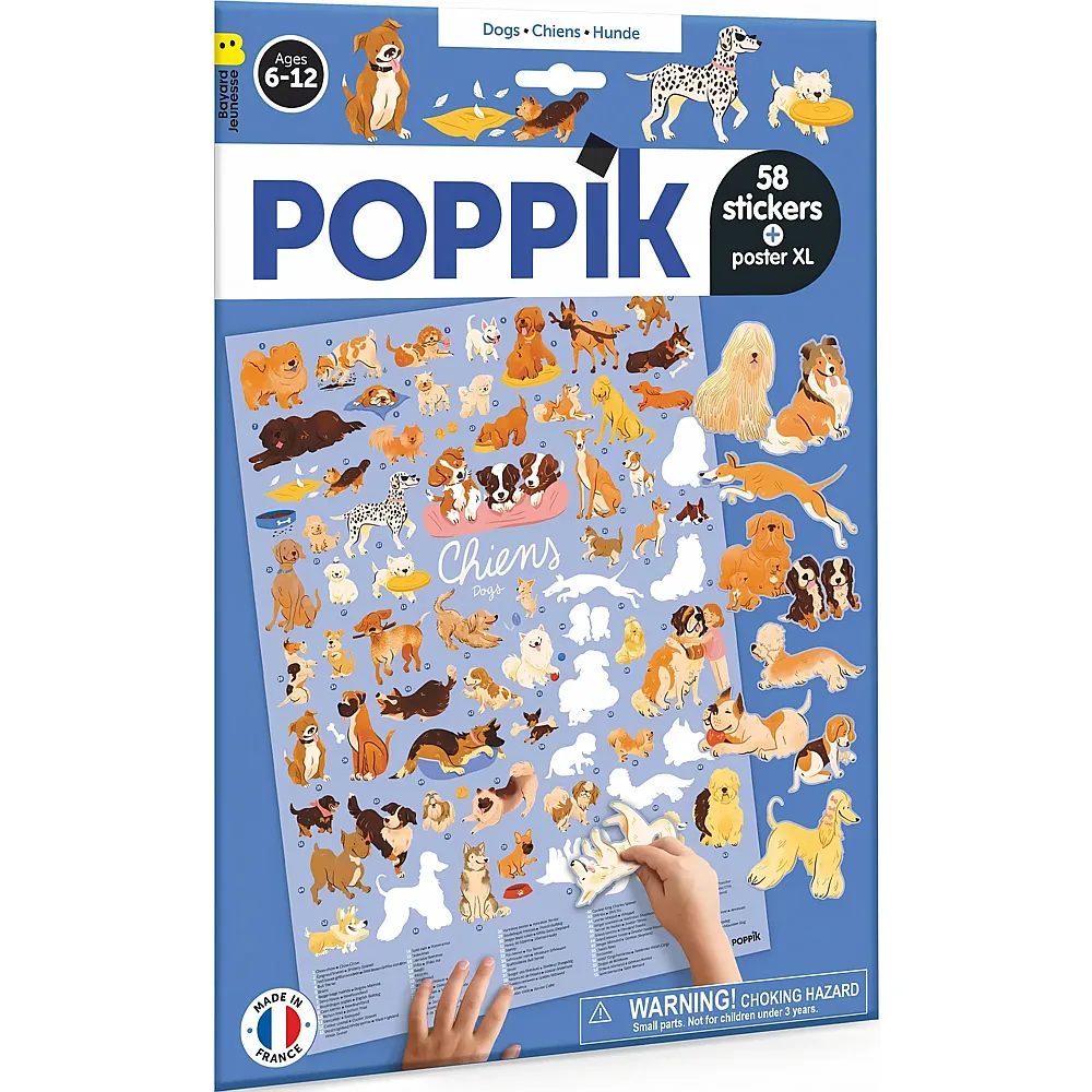 Poppik Sticker Lernposter Hunde - Suche