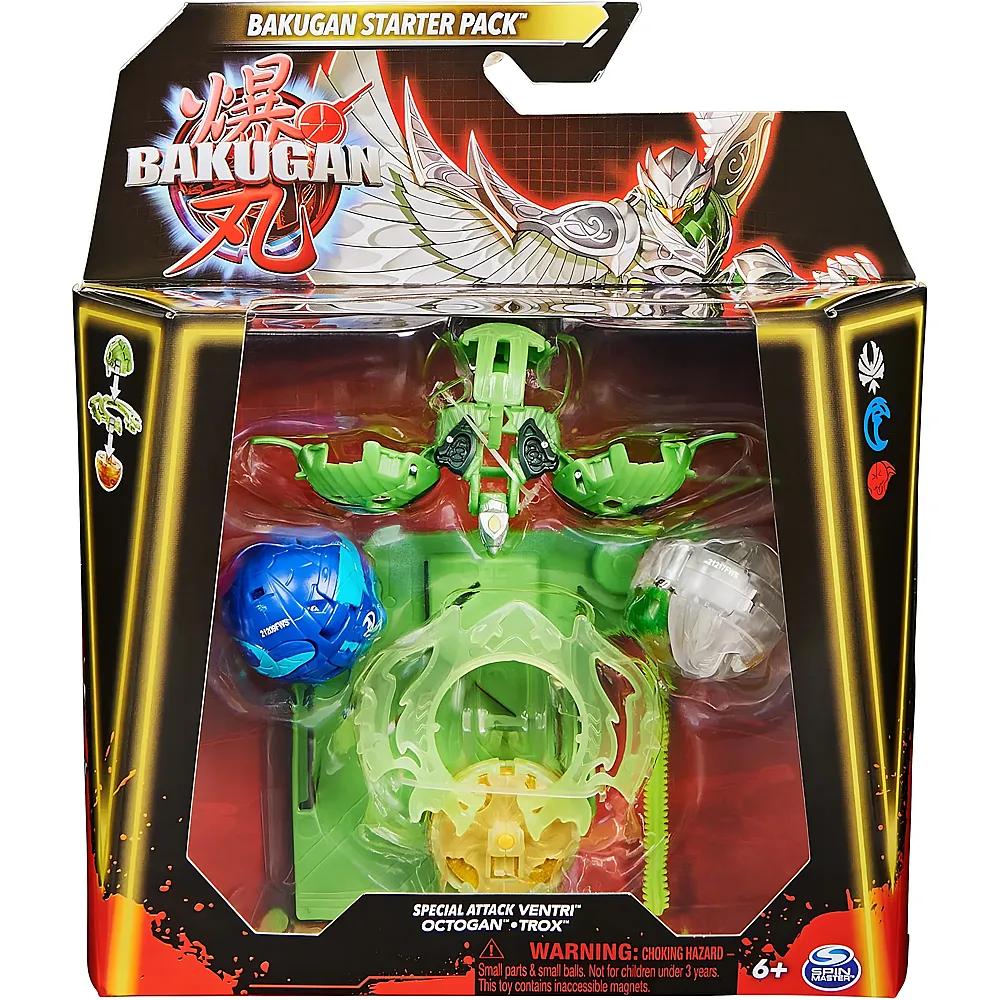 Spin Master Bakugan 3.0 Starter Pack mit 3 B�llen 1 Special Attack Ventri, zwei Core Balls Octogan und Trox