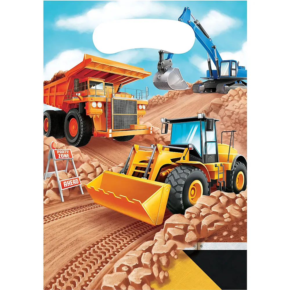 Haza Witbaard Partybeutel Construction - 8 Teile - Partydeko