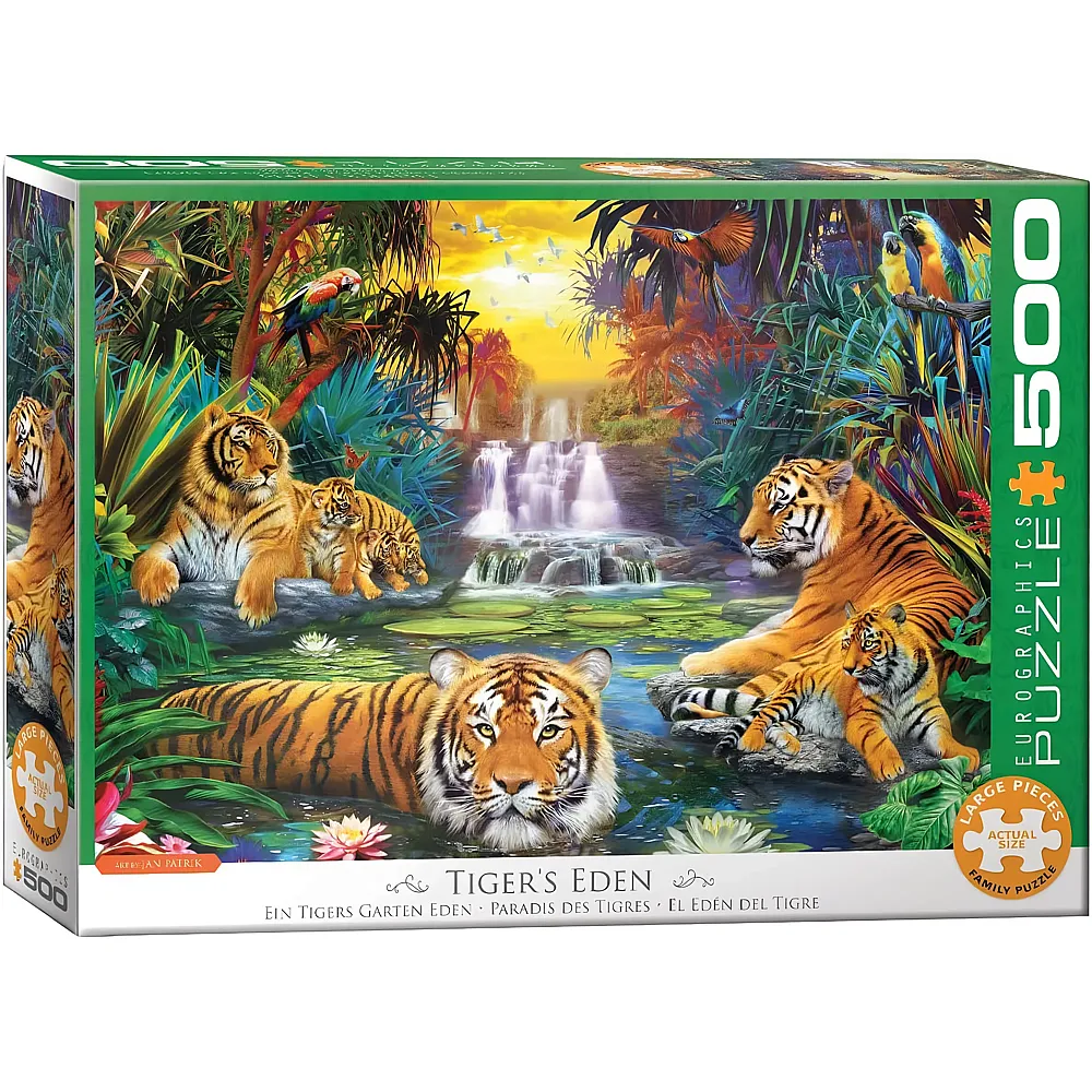 Eurographics Puzzle Ein Tigers Garten Eden - 500 Teile
