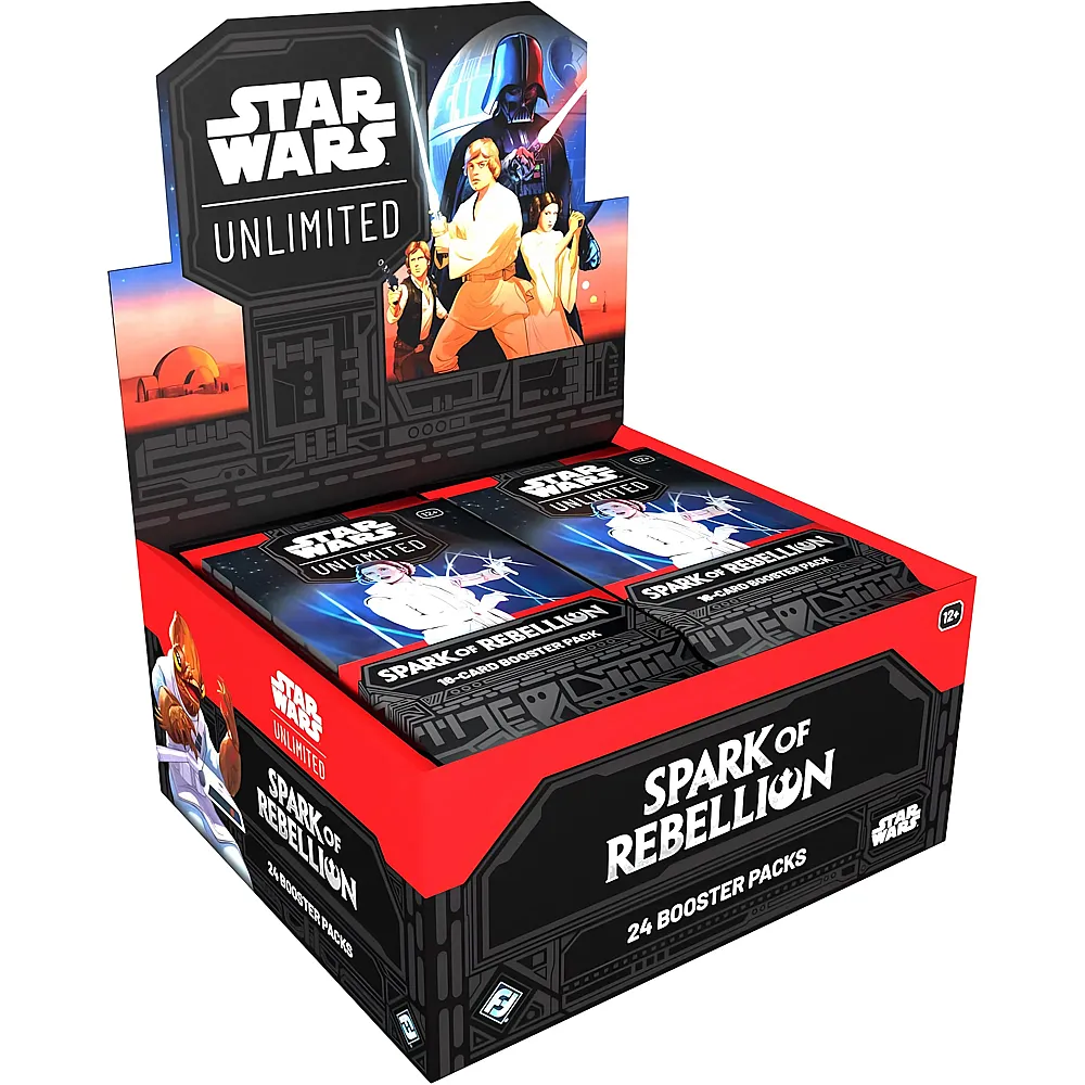 Star Wars: Unlimited TCG Spark of Rebellion BOOSTER DISPLAY 24 Booster Packs - Trading Card Game, Alter 12+, 2 Spieler, 20 Minuten, von Fantasy Flight Games, Englisch EN
