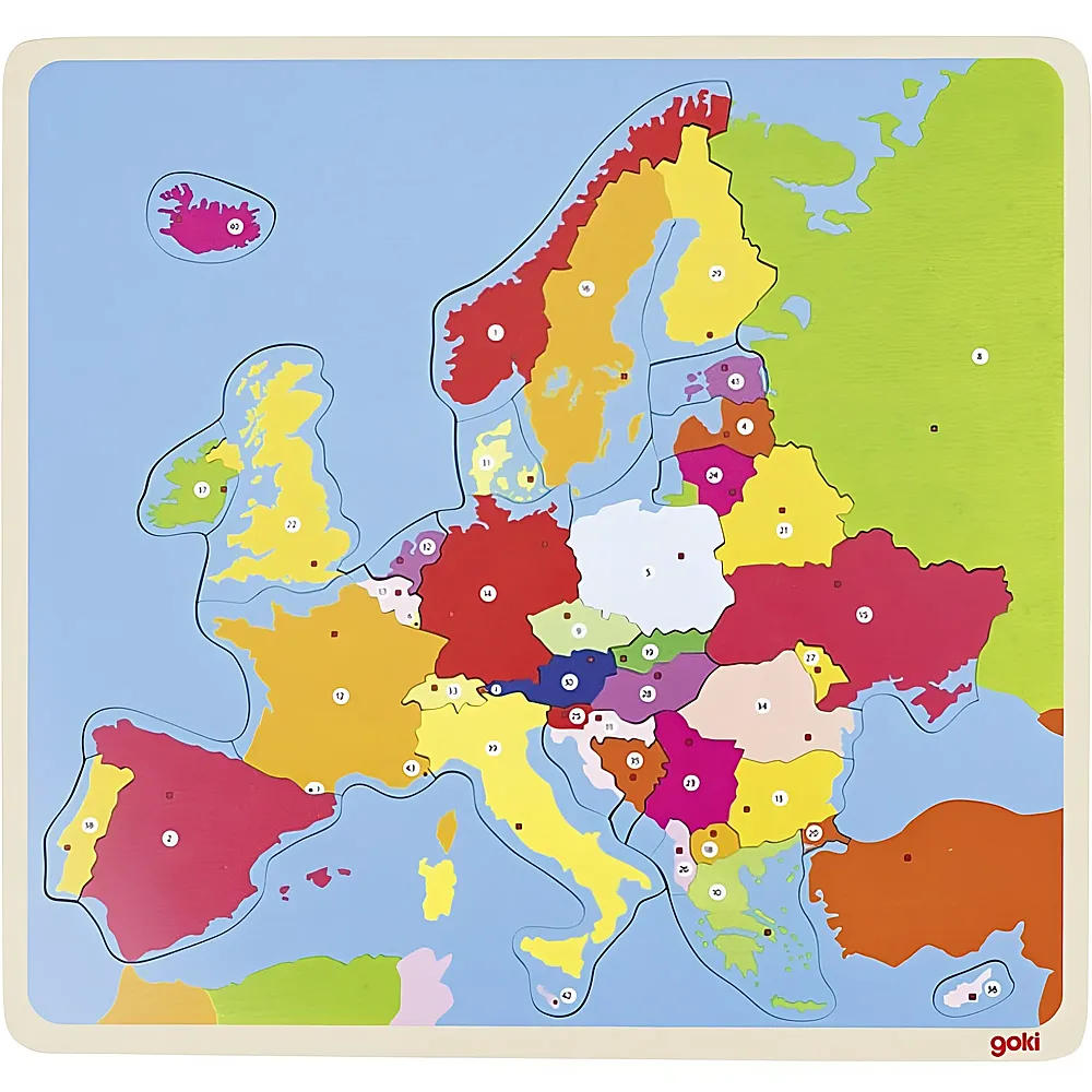 Goki Puzzle Europa 35Teile | Holzpuzzle